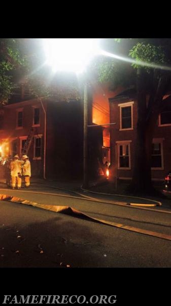 Dwelling fire on W. Union Street and Woodbine Alley. August 7, 2015 (Photo by: Rich Clark)